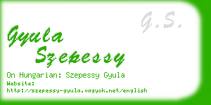 gyula szepessy business card